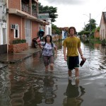 flood-pousada-1-medium Walking to work Parnaíba-style. Jeremy and Elaine negotiate the floodwaters outside our pousada.